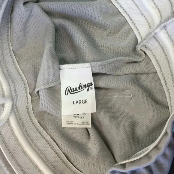 Rawlings Boys Youth Size Large Baseball Sports Pants Gray Drawstring Waist NWT - Picture 3 of 10